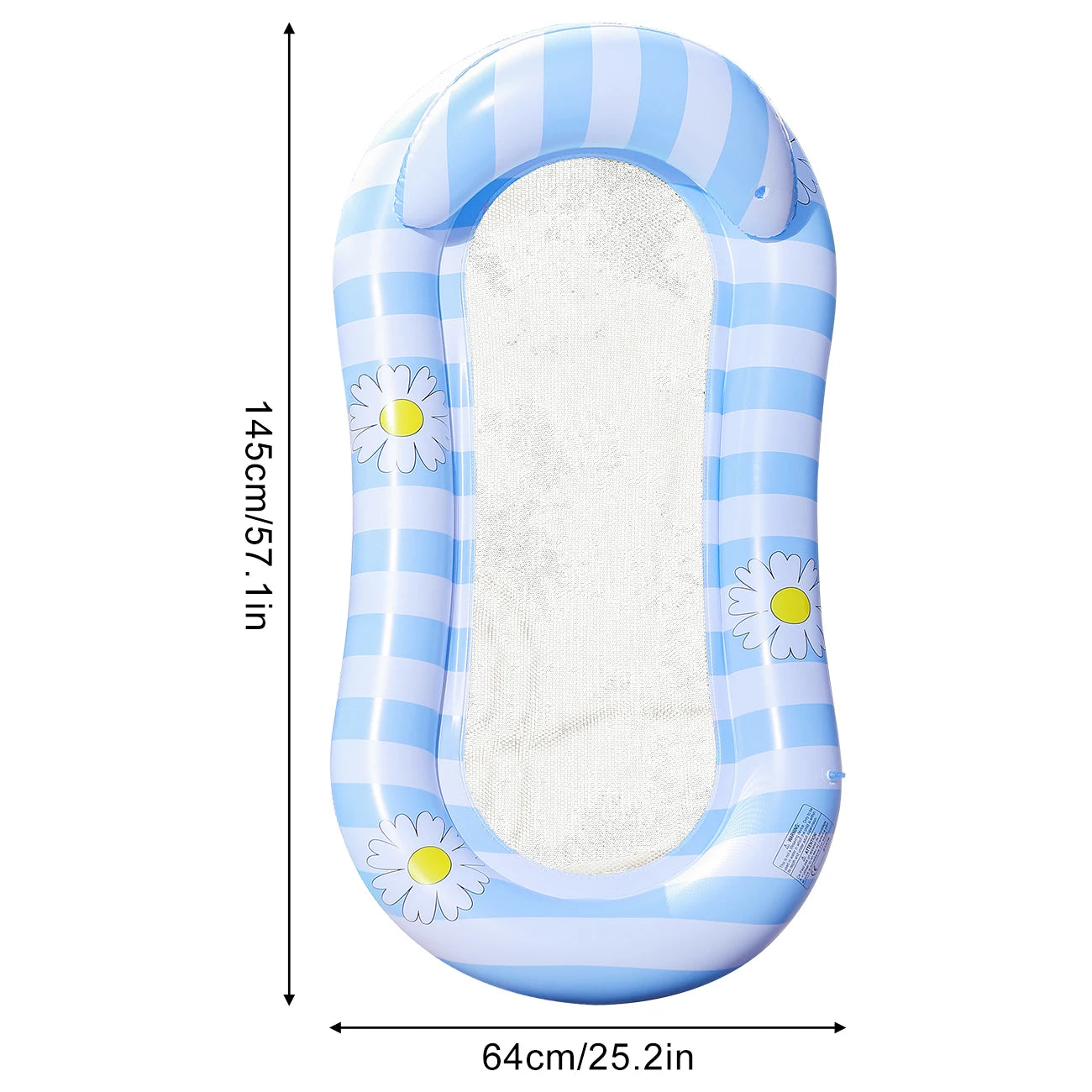 Flutuador Inflável Espreguiçadeira de Piscina com Fundo de Malha | Adultos