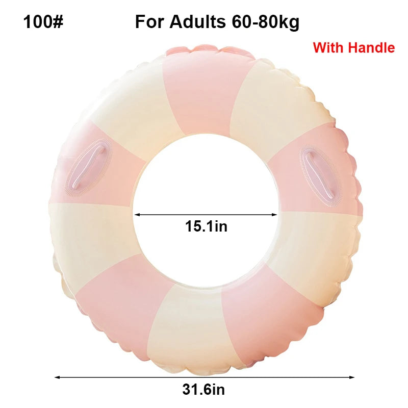 Anel de Natação Inflável Donut | Flutuador de Piscina para Adultos