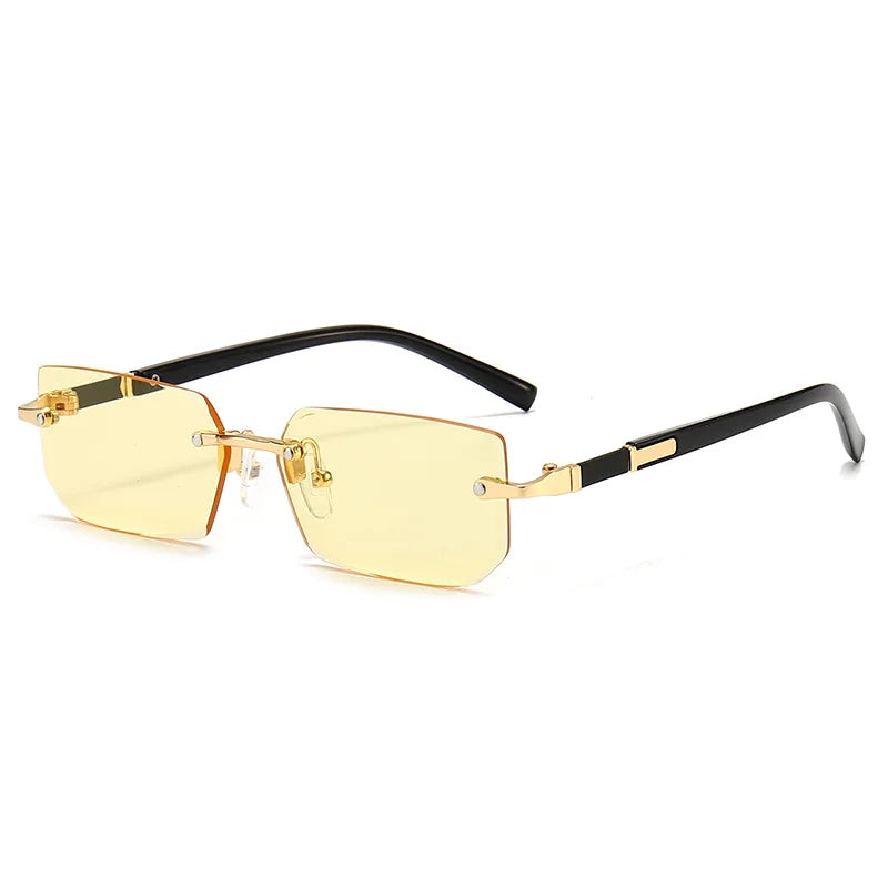 Óculos de Sol Retangulares Sem Aro | Lentes Gradiente | Unissex | Verão