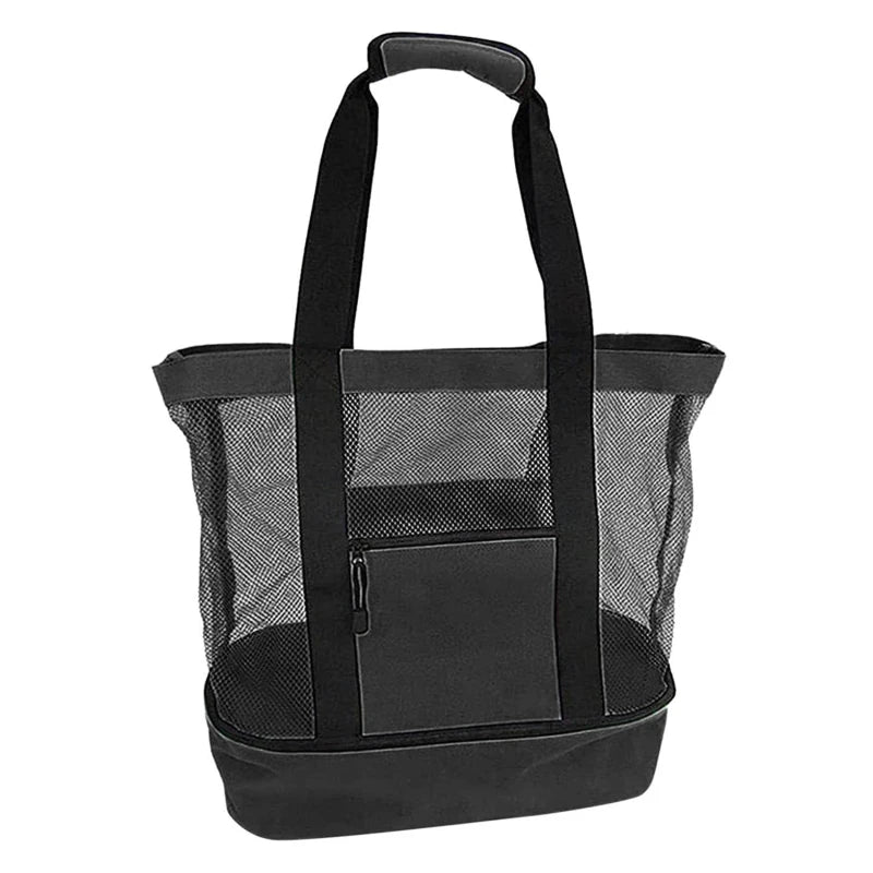 Bolsa de Praia Impermeável em PVC | Dupla Camada com Malha Transparente