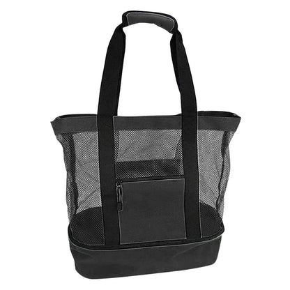 Bolsa de Praia Impermeável em PVC | Dupla Camada com Malha Transparente