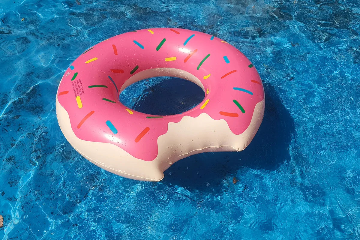 Anel de Natação Inflável Donut | Flutuador de Piscina para Adultos