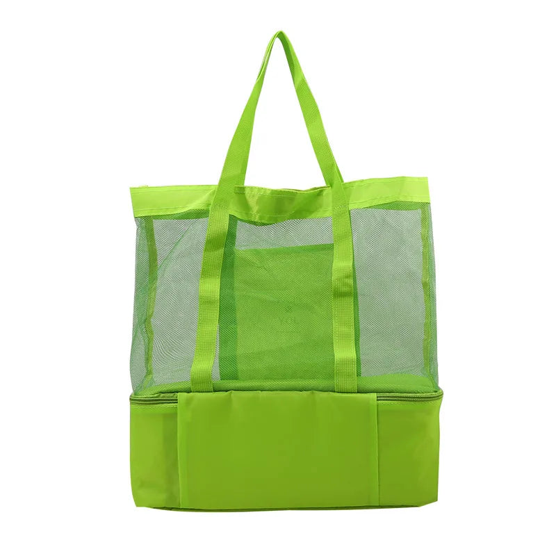 Bolsa de Praia Impermeável em PVC | Dupla Camada com Malha Transparente
