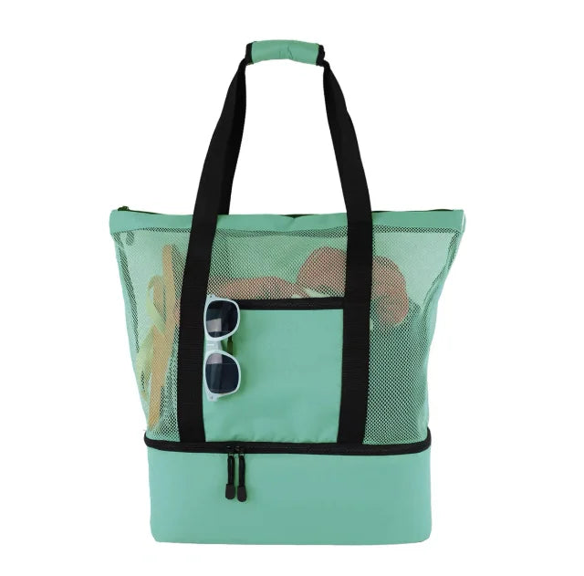 Bolsa de Praia Transparente em Malha | Alta Capacidade | Dupla Camada
