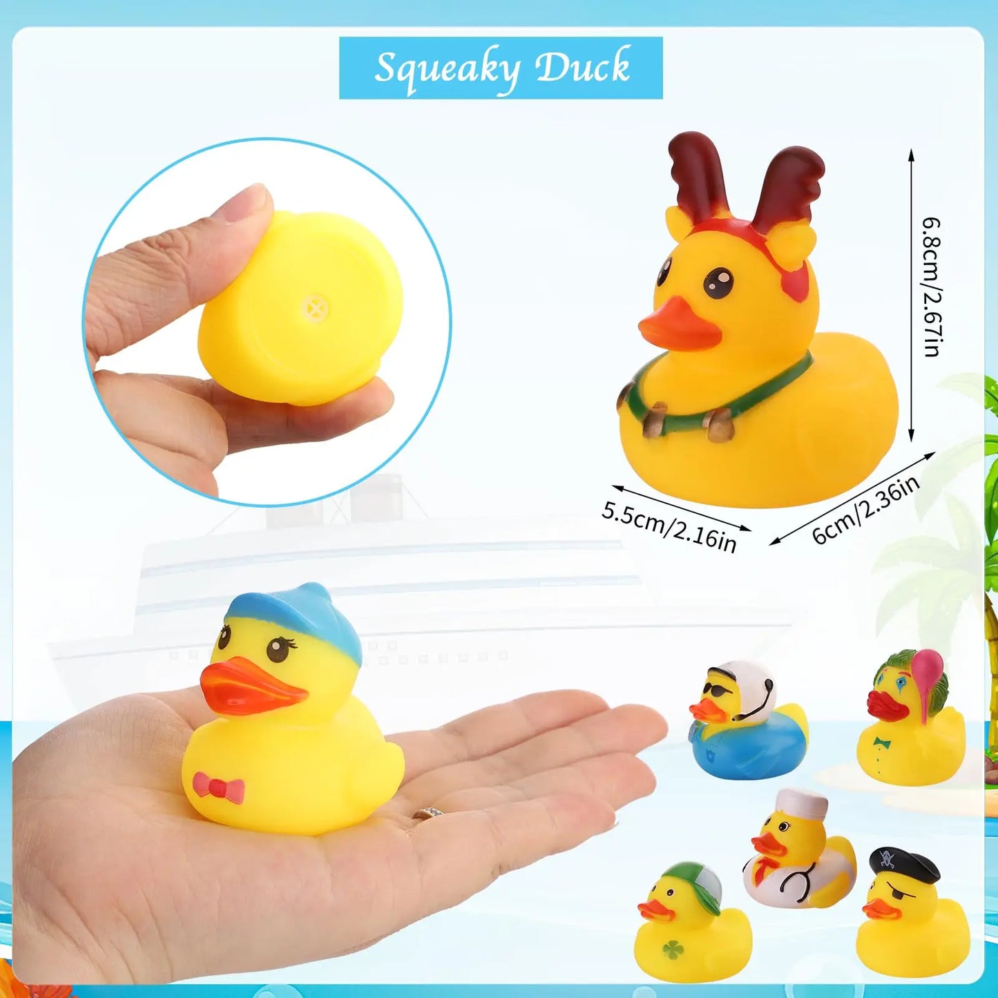 Patos de Borracha Coloridos para Bebés e Crianças | Brinquedos de Banho e Piscina