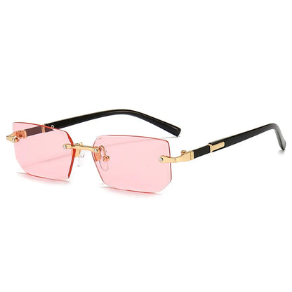 Óculos de Sol Retangulares Sem Aro | Lentes Gradiente | Unissex | Verão