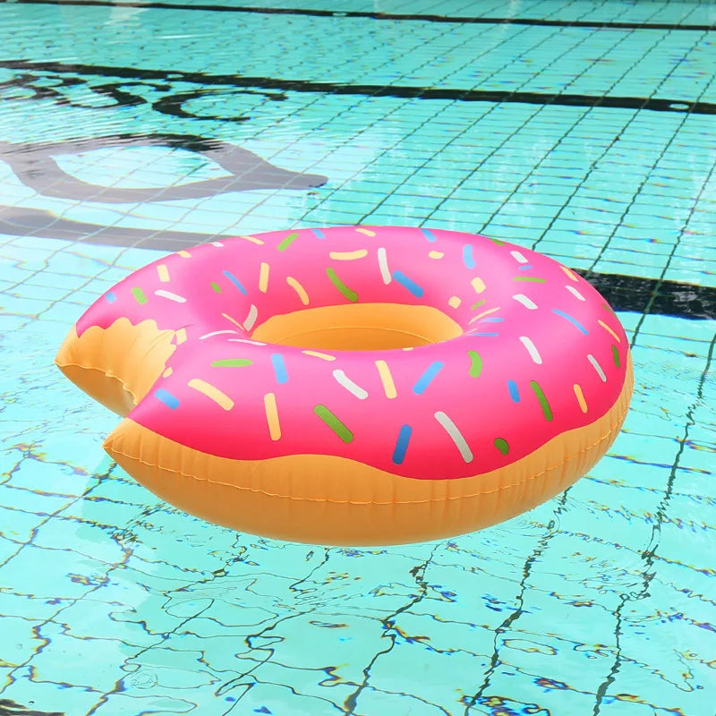 Anel de Natação Inflável Donut | Flutuador de Piscina para Adultos