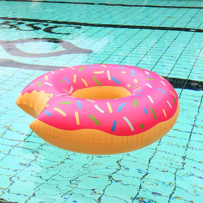 Anel de Natação Inflável Donut | Flutuador de Piscina para Adultos