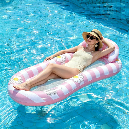 Flutuador Inflável Espreguiçadeira de Piscina com Fundo de Malha | Adultos