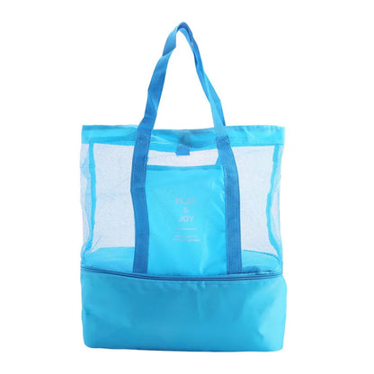 Bolsa de Praia Impermeável em PVC | Dupla Camada com Malha Transparente