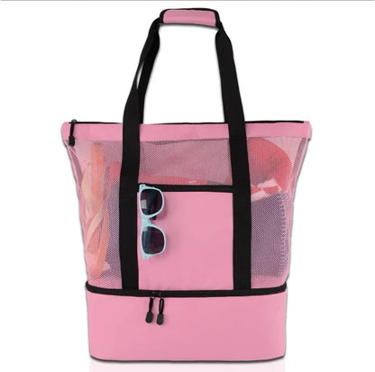 Bolsa de Praia Transparente em Malha | Alta Capacidade | Dupla Camada