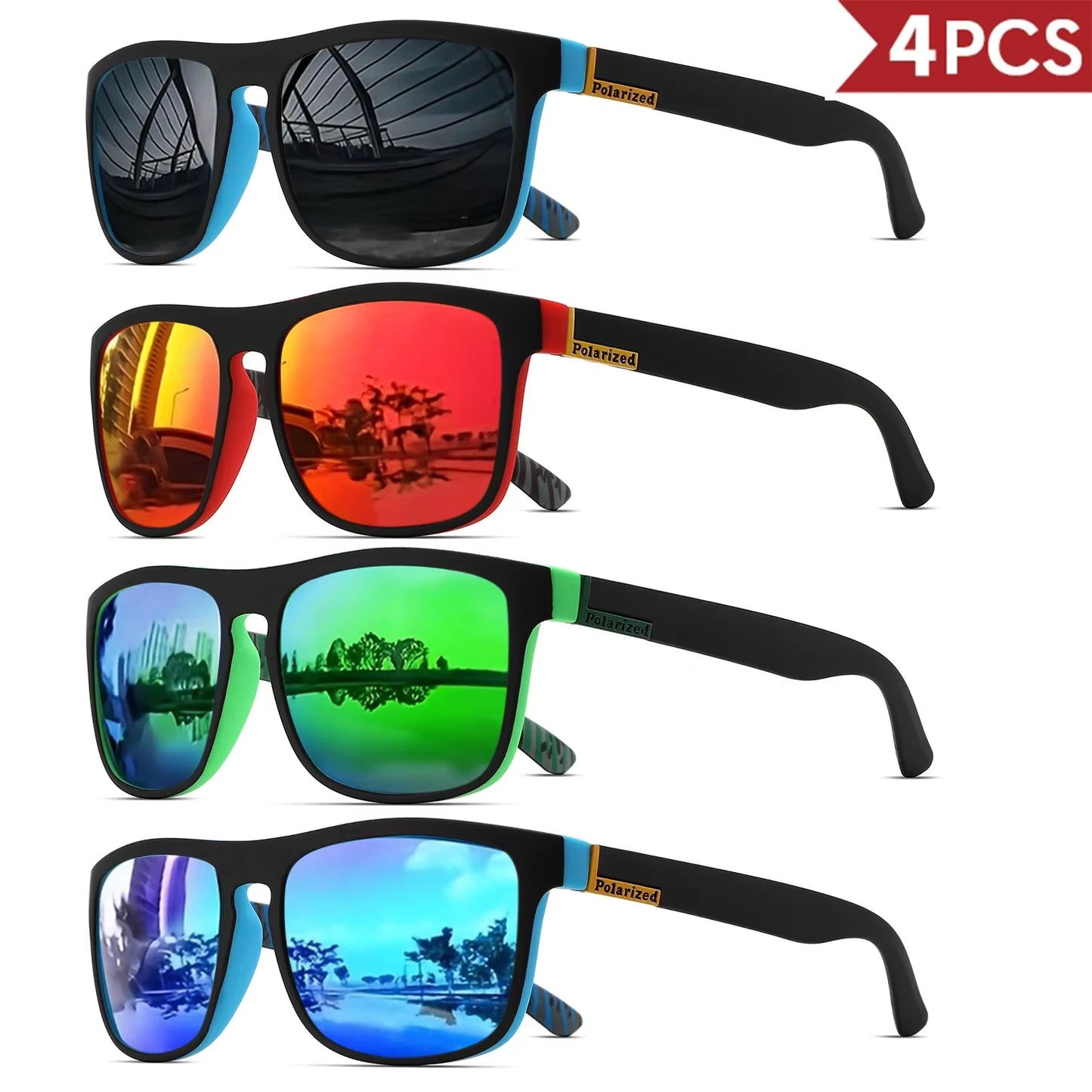 Óculos de Sol Desportivos Polarizados UV400 | Armação Leve em PC | Unissex