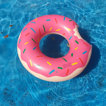 Anel de Natação Inflável Donut | Flutuador de Piscina para Adultos