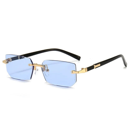 Óculos de Sol Retangulares Sem Aro | Lentes Gradiente | Unissex | Verão