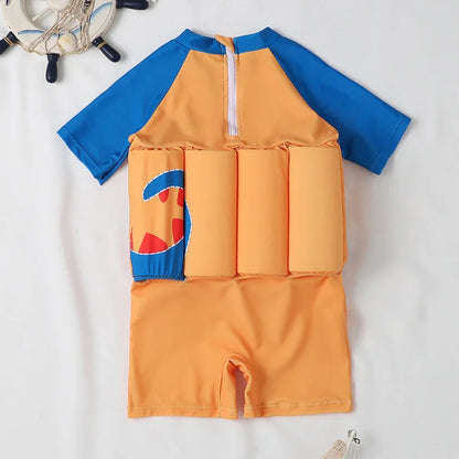 Maiô Flutuante Infantil com Estampa de Desenho Animado | Proteção Solar | 1 a 6 Anos