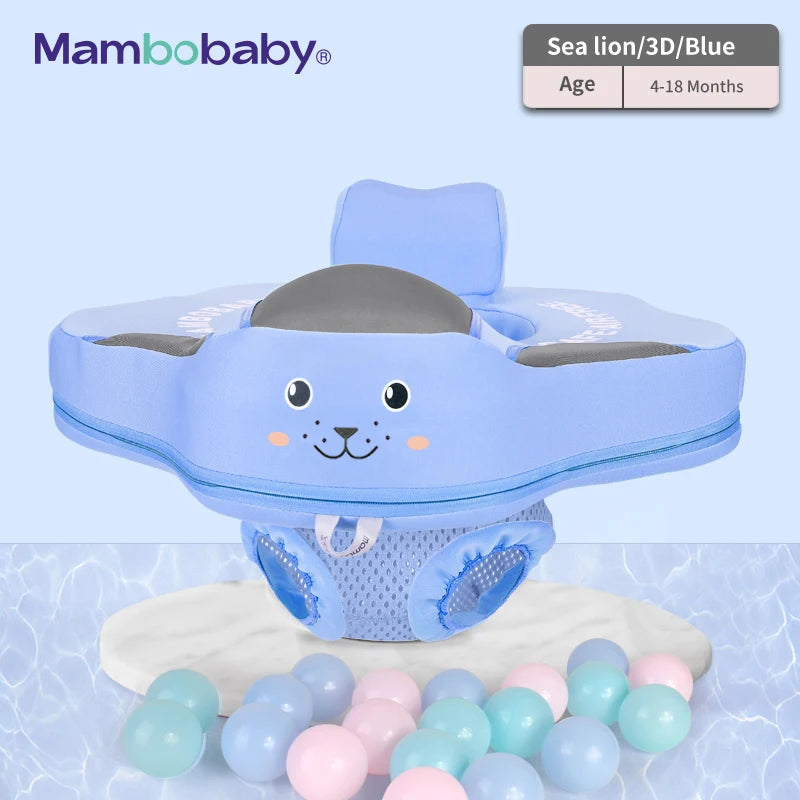 Mambobaby-bebê flutuador com assento, grande anel de natação para bebê, acessórios de piscina, brinquedos de jogos de piscina, 6-18-24 meses