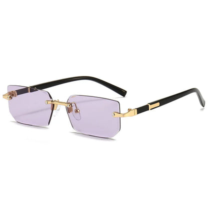 Óculos de Sol Retangulares Sem Aro | Lentes Gradiente | Unissex | Verão