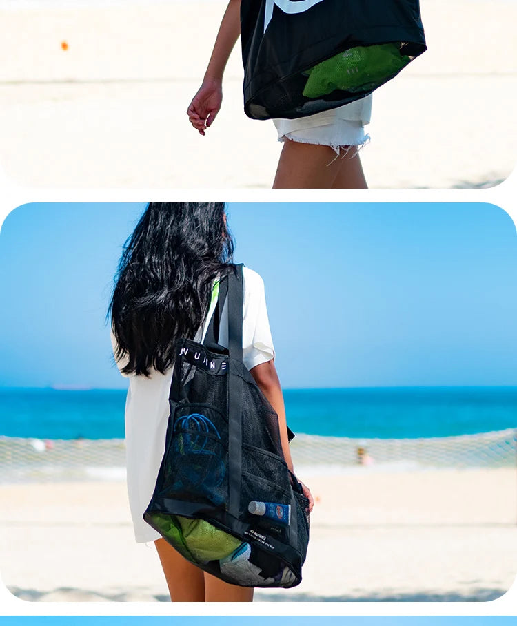 Saco de Praia Impermeável com Malha | 45x60cm | Toalhas e Acessórios