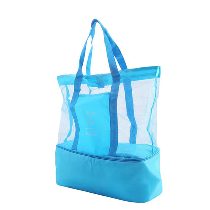 Bolsa de Praia Impermeável em PVC | Dupla Camada com Malha Transparente