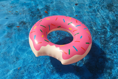 Anel de Natação Inflável Donut | Flutuador de Piscina para Adultos