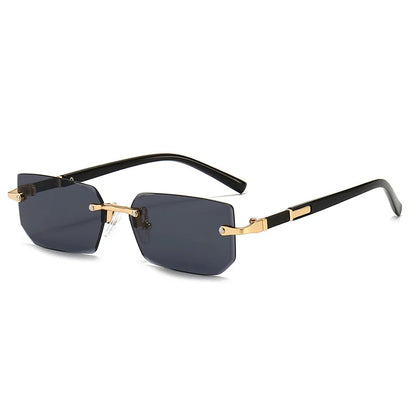 Óculos de Sol Retangulares Sem Aro | Lentes Gradiente | Unissex | Verão