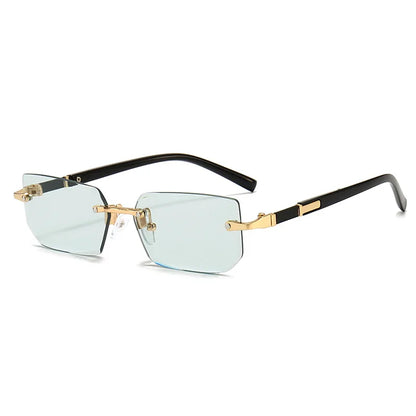 Óculos de Sol Retangulares Sem Aro | Lentes Gradiente | Unissex | Verão
