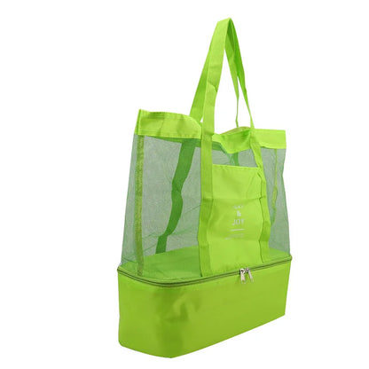 Bolsa de Praia Impermeável em PVC | Dupla Camada com Malha Transparente