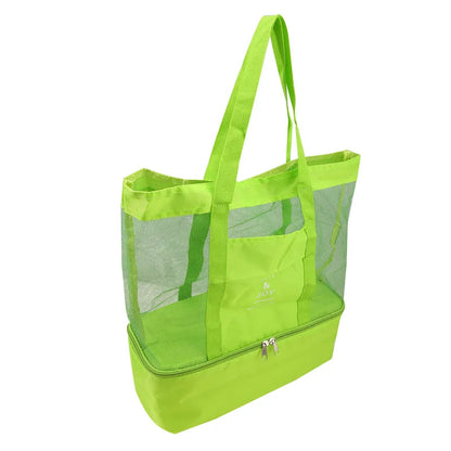 Bolsa de Praia Impermeável em PVC | Dupla Camada com Malha Transparente