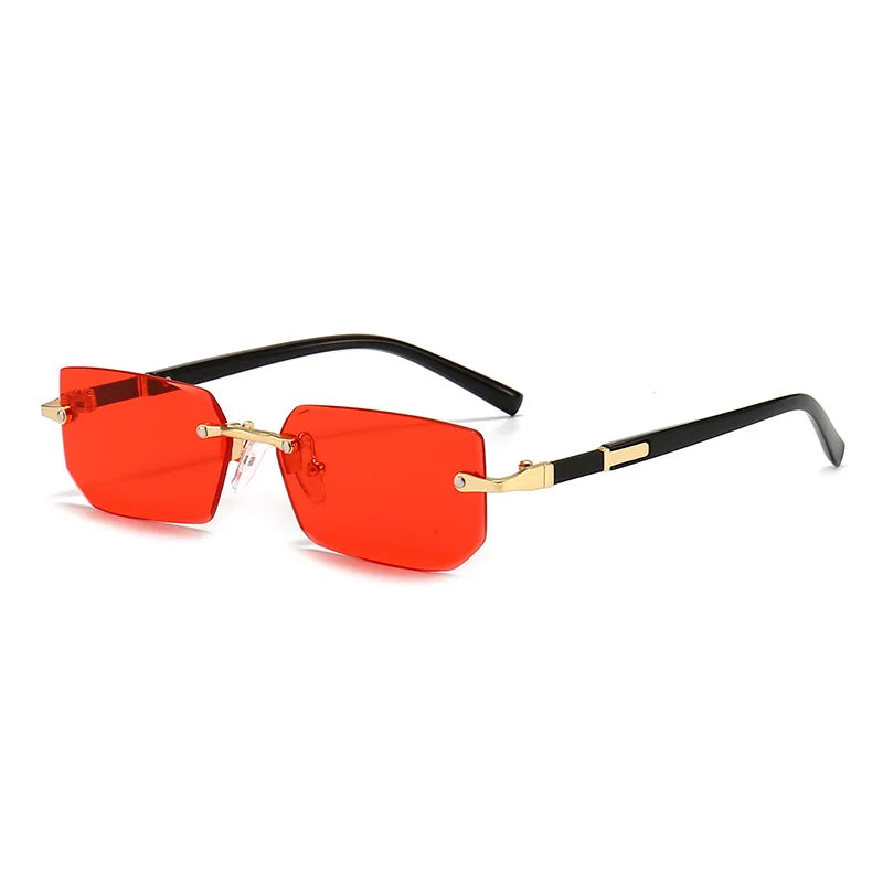 Óculos de Sol Retangulares Sem Aro | Lentes Gradiente | Unissex | Verão
