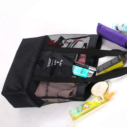 Bolsa de Praia Impermeável em PVC | Dupla Camada com Malha Transparente