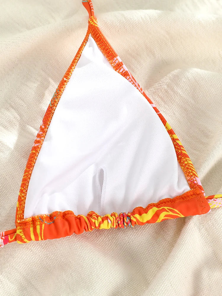 Biquíni Micro Tanga Triangular com Correntes | Conjunto 2 Peças | Verão 2026