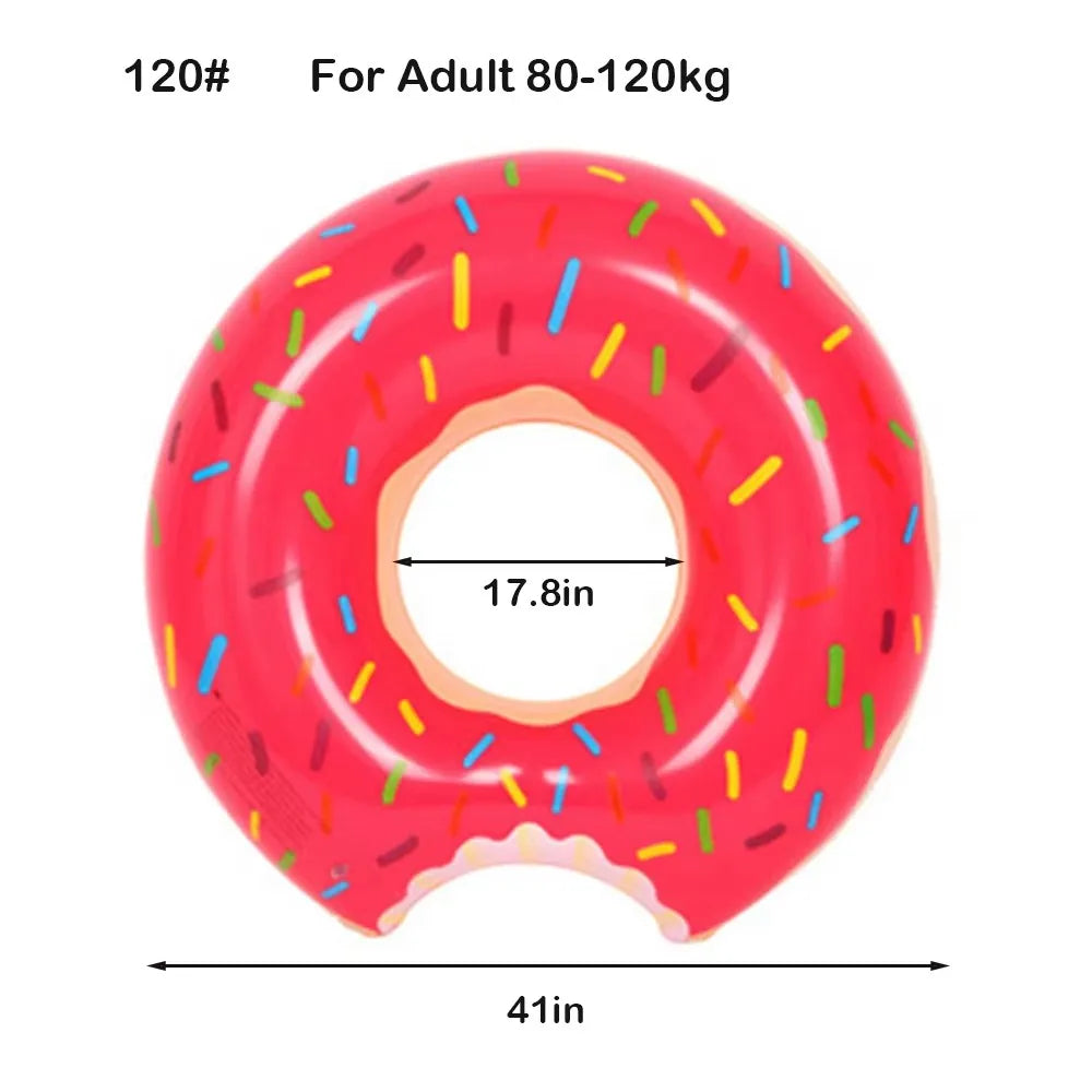 Anel de Natação Inflável Donut | Flutuador de Piscina para Adultos