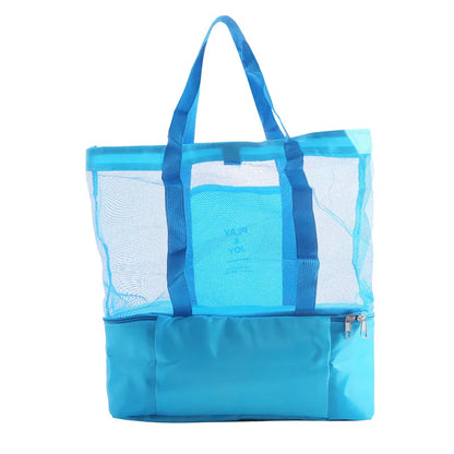 Bolsa de Praia Impermeável em PVC | Dupla Camada com Malha Transparente