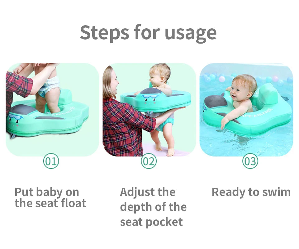 Mambobaby-bebê flutuador com assento, grande anel de natação para bebê, acessórios de piscina, brinquedos de jogos de piscina, 6-18-24 meses
