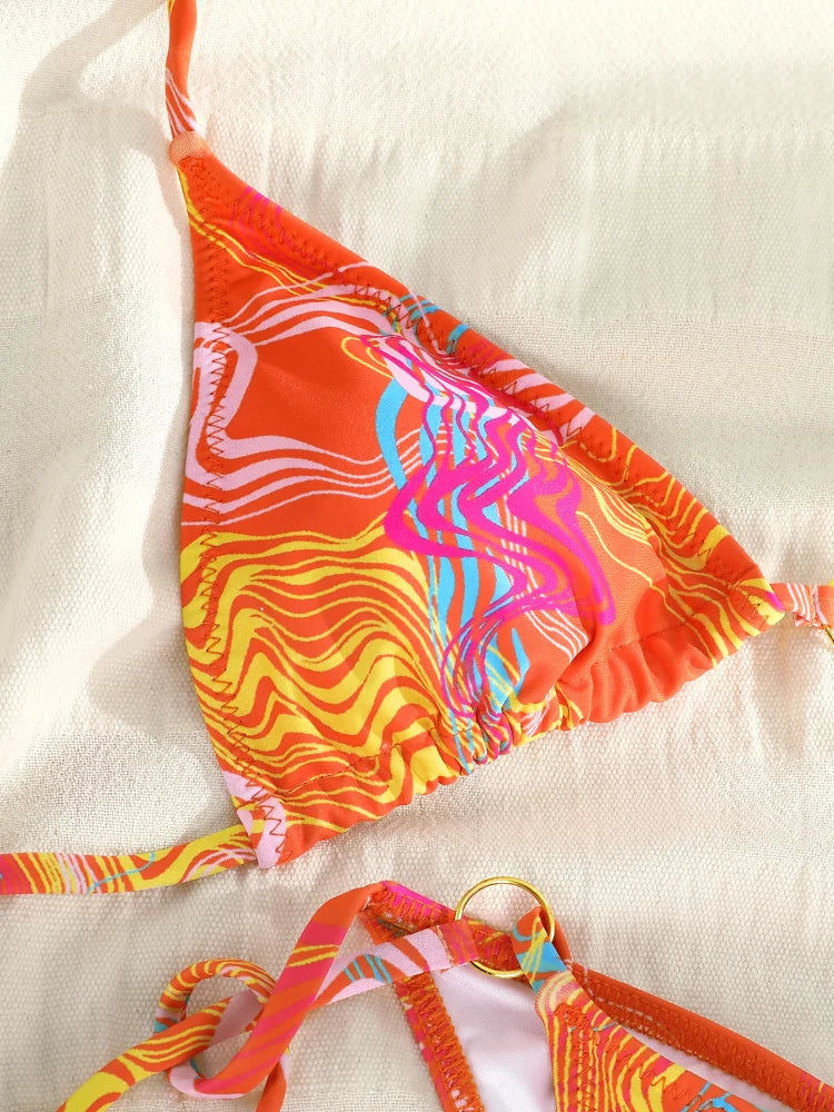 Biquíni Micro Tanga Triangular com Correntes | Conjunto 2 Peças | Verão 2026
